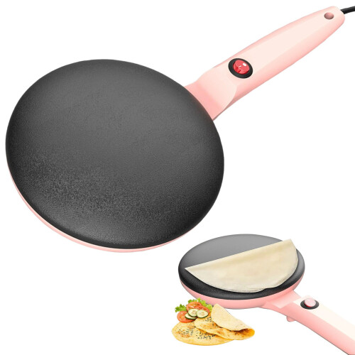 Pink Electric Pancake Maker 8 inch Non-Stick 1