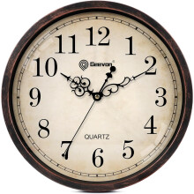 Geevon Retro Silent 12" Wall Clock, Non-Ticking Quartz Clock – Rustic Vintage Decor for Kitchen, Office, Bedroom, Living Room & Classroom