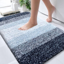 30x20 Marineblauer Badteppich – Extra weiche, saugfähige Mikrofaser, Gummirückseite, schnelltrocknend und maschinenwaschbar; geeignet für Bad,