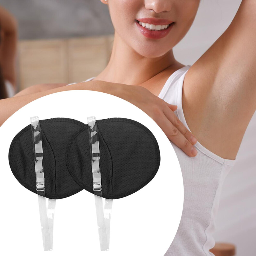 Black 2Pcs Underarm Pad Armpit Washable Non Visible Gifts Reusable For Men Women Breathable Sweat Absorbing Armpit Sweat Pad