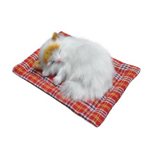 Simulatiekat pluche speelgoed, schattige slapende kat knuffel met geluidskussen, kattenkamer, autodecoratie, verjaardag voor kinderen, peuters en