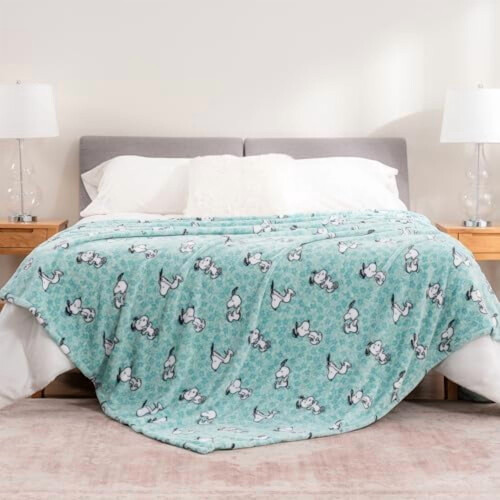 Peanuts Snoopy Plüschdecke aus Samt, Loft, blau, Kingsize, 229 x 274 cm 1