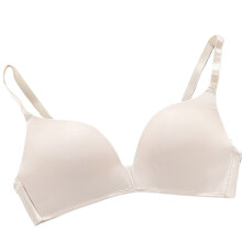 3/4-Cup-Einlagen, bügelloser, verstellbarer Schulterträger, nahtloser Push-up-BH für Damen, dünne Unterwäsche (Beige, 34A)