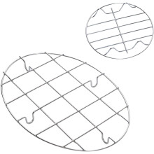 2-Pc 304 Stainless Steel Cooling Racks (Round & Oval) for Baking, Roasting, Steaming, Cooling – Compatible with Standard Ovens