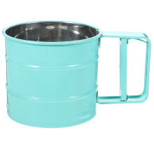 Flour Sifter Stainless Steel Handheld Small Size Flour Sifter Simple Metal Flour Strainers Tool for Home Store (Pink)