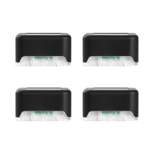 FRCOLOR Lot de 4 lampes solaires d'extérieur étanches noires