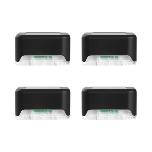 FRCOLOR 4er-Packung Solar-Außenleuchten, wasserdicht, schwarz