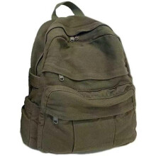 Mochila feminina de lona para laptop, verde floresta.