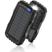 20000mAh solcelledrevet strømbank med QC3.0 og lommelykt