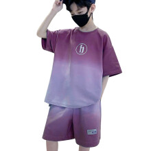 Children's Summer Short Sleeve Suit Boys Summer Suit 2024 New Medium And Large Children Boys Clothes Gradual Short Sleeve Shorts For 12-18 Months
