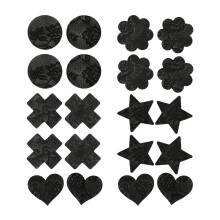 Nipple Covers for Women Black Multi-Design 10 Pcs