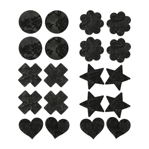 Nipple Covers for Women Black Multi-Design 10 Pcs