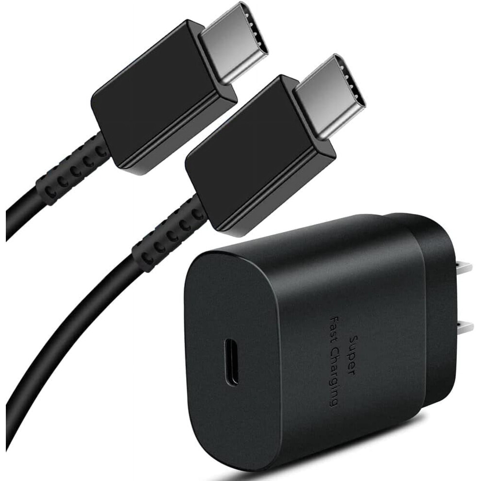 25W Super Fast Adaptive Wall Adapter + 4Ft Usb-C Pd Cable For Compatible With Samsung Galaxy A15 5G Â (Us) Black 9357860978286