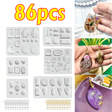86PCS DIY Epoxy Resin Jewelry Kit with Silicone Molds | for Earrings, Keychains, Pendants | Compatible with ArtResin