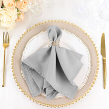BalsaCircle 20 pièces 17" Serviettes de table argentées en polyester pour mariage