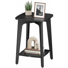 MAEZO 2-Tier Side Table Charcoal Gray Square