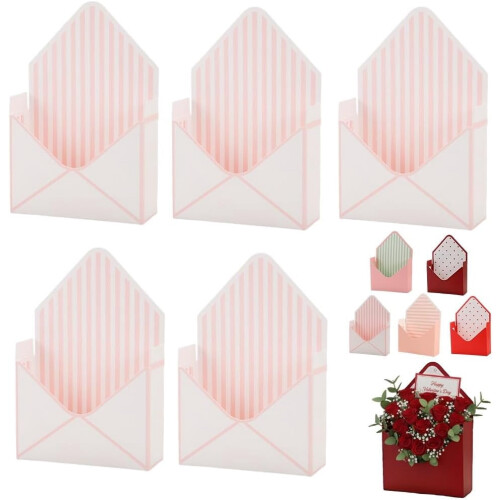 Valentine Envelope Boxes White 5-Pack Romantic Love Letter