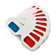 10 Pcs Universal Paper 3D Glasses View Anaglyph, Red/Blue 3D Glasses for Movie Video
