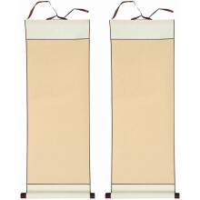 Chinese Xuan Paper Hanging Scroll Blank 2 pcs