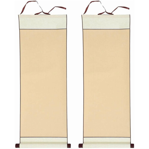 Chinese Xuan Paper Hanging Scroll Blank 2 pcs