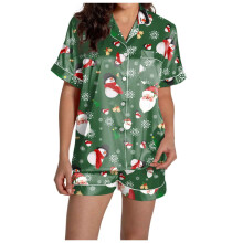 Kerstpyjama's voor het hele gezin, bijpassende set van zijde en satijn, kort model