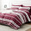 Burgundy Striped Twin Comforter Set 5-Piece 1