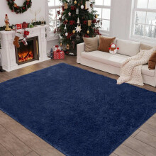 Tapis shaggy moelleux, lavable en machine, épais et moderne avec envers antidérapant – Salon, chambre, chambre d'enfant, cuisine