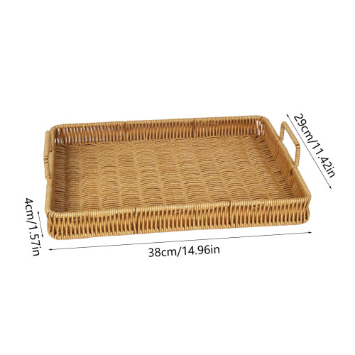 Woven Storage Basket with Handles for Home Office Bathroom 2