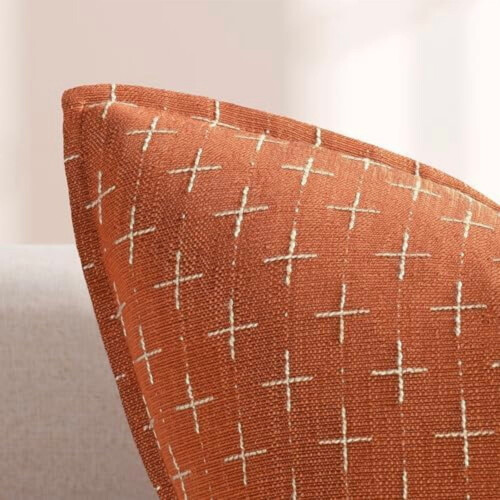 Ensemble de 2 housses de coussin texturées en polyester 22 x 22 po 1