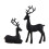 Matte Black Resin Reindeer Sculpture Set 2 pcs 7