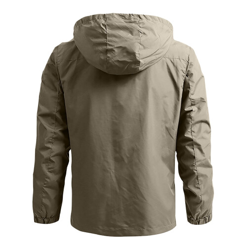 Ανδρικό Parka Loose Tactical Zip Up Αδιάβροχο Παλτό Αντιανεμικό Πεζοπορίας με Κουκούλα 2