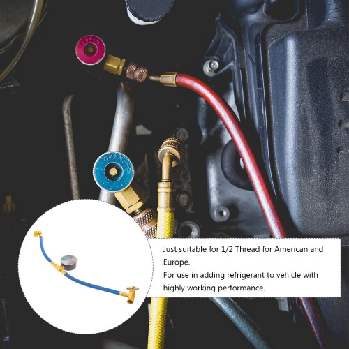 AC-vulslang met manometer voor autokoelmiddel 2