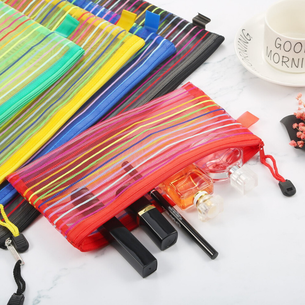 Mesh Zipper Pouch Set Travel Cosmetic Organizer 10-Pack