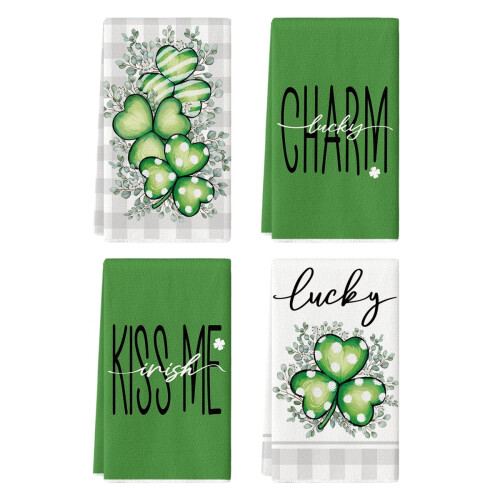 Kleeblatt-Geschirrtücher, Grüner Eukalyptus, St. Patrick's Day