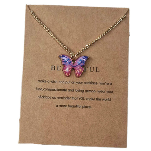 Collier papillon pour femme, pendentif simple