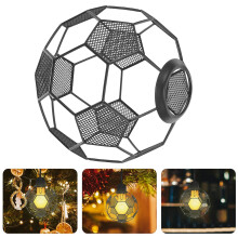 Lámpara de porche con pantalla de balón de fútbol, globo de acero inoxidable.