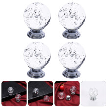 Boutons de meuble en cristal, forme ronde, lot de 4