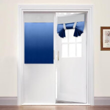 Rideaux de porte occultants bleu ombré, L 66 x H 107 cm, thermiques, à nouer, enroulables, occultants, compatibles avec les portes-fenêtres/patios