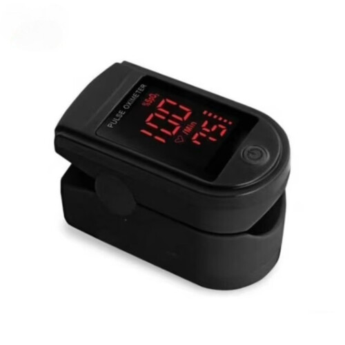 Finger Pulse Oximeter with OLED Display Black