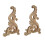 Holzgeschnitzte Möbelapplikationen, hellbraun, 2 Stück, 6,3 x 3,1 cm 1