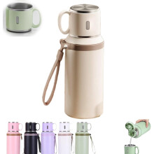 Stainless Steel Vacuum Insulated Bottle with Lid 2-in-1