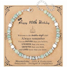Bracelet en pierre de lune pour femme – Bijou en amazonite, à l'unité