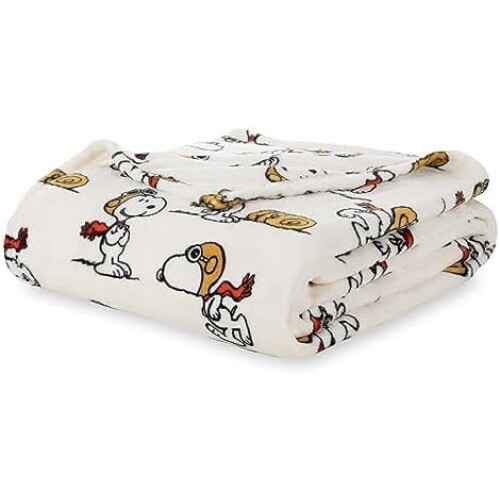 Peanuts Snoopy plush blanket Flying Ace Full/Queen90x90in