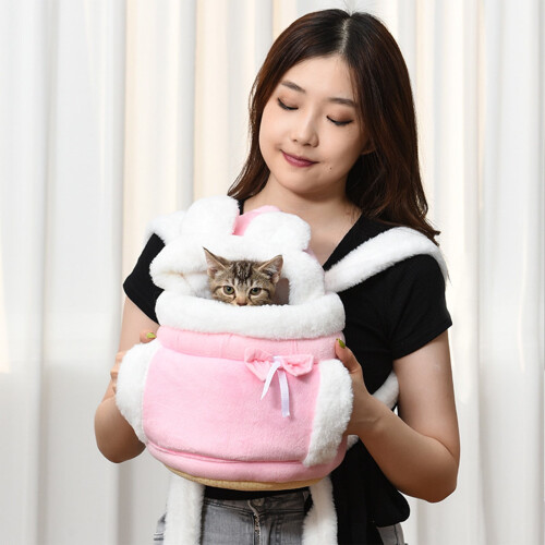 Rabbit Pet Backpack Thickened Winter Cat Carrier Bag 1pc 2