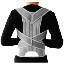 Houdingscorrector voor mannen en vrouwen, ademende rugbrace met lumbale en neksteun, pijnverlichting – 3XL Grijs (A13690)