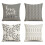 Housses de coussin 45 x 45 cm, gris clair, lot de 4 1