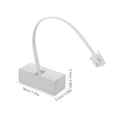 2 stk. telefonlinjeadapter fastnetadaptere rejse hvid 1