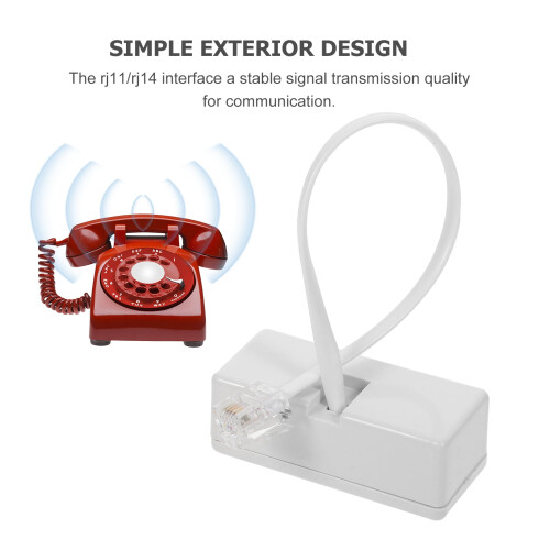 2 stk. telefonlinjeadapter fastnetadaptere rejse hvid 2