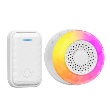 350M IP44 Waterproof Wireless Doorbell Self Powered Home Doorbell Alarm with Night Light Electronic Chime EU Plug