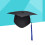 Adjustable Blue Graduation Cap for College with Tassel Academic 9